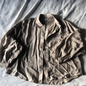 Tan oversized linen button down shirt from Target brand - Prologue, size medium